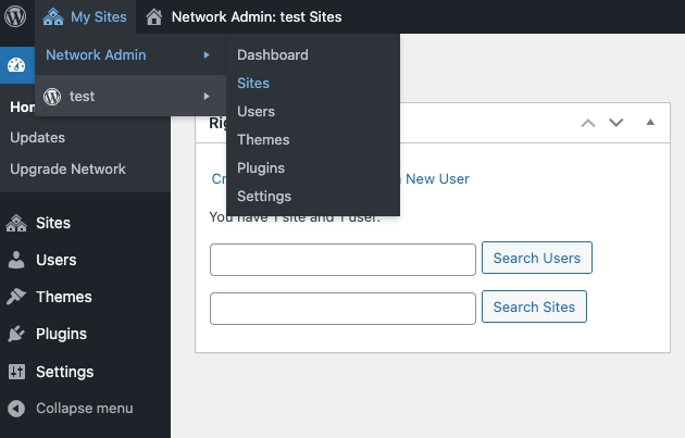 Network Admin settings - WordPress Multisite Network